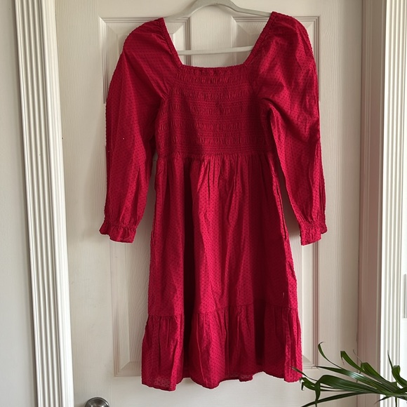 J Crew Smocked clip-dot puff-sleeve dress - Picture 5 of 6